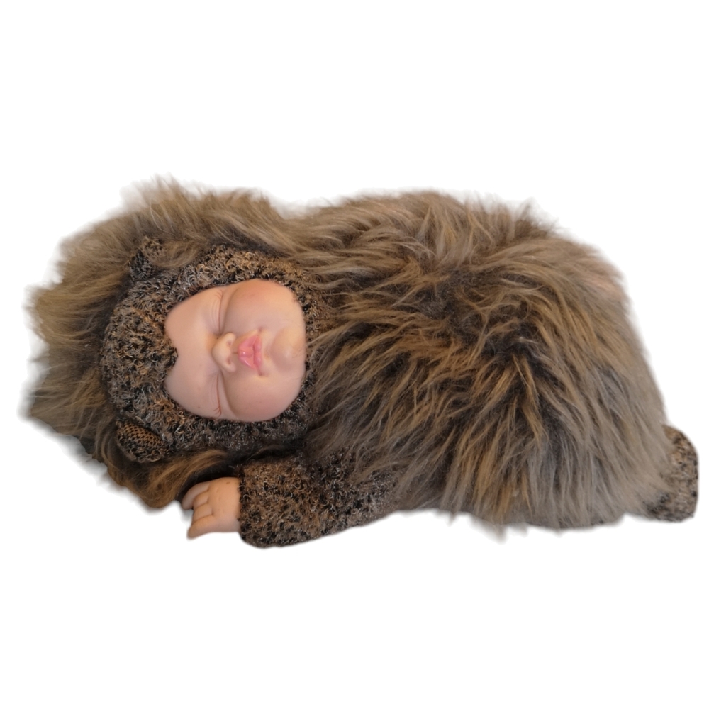 Vintage Anne Geddes Sleeping Hedgehog Baby 9" Plush Animal 1999 Made Hong Kong
